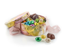 Rund Hatte&aelig;ske Akvarel/Guld, Familie&aelig;ske, 400 g.