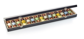 Tr&aelig;&aelig;ske Sort, 45 stk Marcipan&aelig;g-/Luksus&aelig;g-/Belgiske Fugle&aelig;g, 450 g.