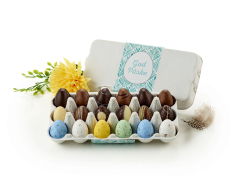 &AElig;ggebakker, 18 stk. Mix (Marcipan&aelig;g, Luksus&aelig;g, Belgiske fugle&aelig;g), 180 g.