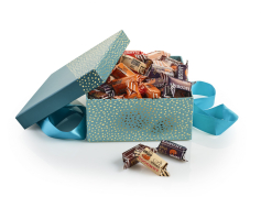 Firkantet m/Guld, Stor - Økologisk & Vegansk Fudge - Mix 600 g.