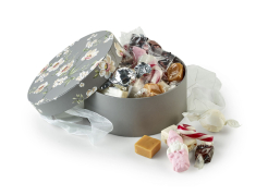 Brun/Hvid Blomster - Julemix 300 g.