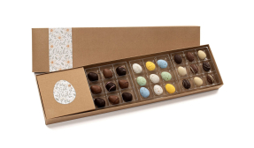 P&aring;ske&aelig;sker Natur, 9 stk. Marcipan&aelig;g + 9 stk. Fugle&aelig;g + 9 stk. Luksus&aelig;g, 270 g.