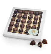 Hvid rude&aelig;ske, 36 stk marcipan&aelig;g 360 g.