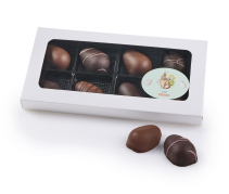 Hvid rude&aelig;ske, 8 stk Store Marcipan&aelig;g 160 g.