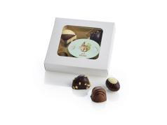 Hvid rude&aelig;ske, 5 stk Luksus&aelig;g & Marcipan&aelig;g 50 g.