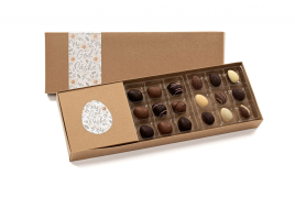 P&aring;ske&aelig;sker Natur, 9 stk. Marcipan&aelig;g + 9 stk. Luksus&aelig;g, 170 g.