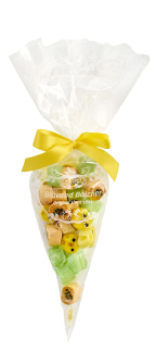 Spidspose m/ gul sl&oslash;jfe, P&aring;ske Rox Mix, 100 g.