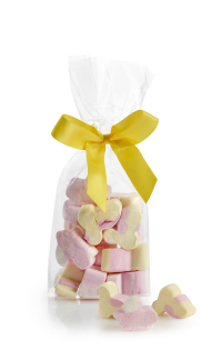 Cellofanposer m/gulsl&oslash;jfe, P&aring;skeskum, 50 g.