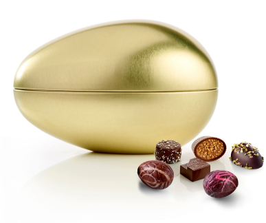 Metal&aelig;g Struds Guld, Luksus chokolade, marcipan&aelig;g & Luksus&aelig;g, 900 g.