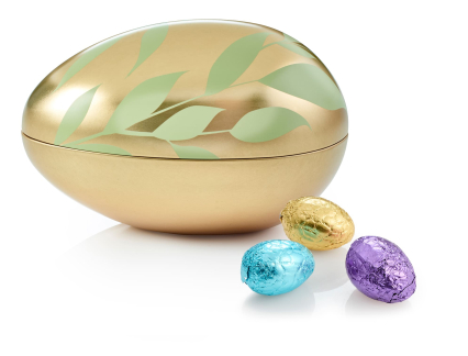 Metal&aelig;g Guld m. Gr&oslash;nne blade, Luksus&aelig;g - Indpakkede, 250 g.