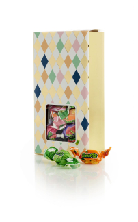 Harlekin Lukket &AElig;ske, Frugtkarameller (OGO Chew), 80 g.