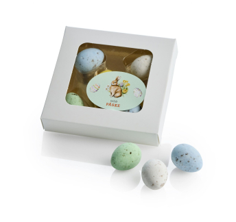 Hvid rude&aelig;ske, 5 stk Belgiske Fugle&aelig;g 55 g.