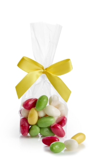 Cellofanpose m/gulsilkesl&oslash;jfe, Sukker&aelig;g, 90 g.