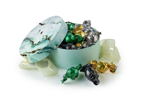 Lysegr&oslash;n Marmor - Mixede Chokoladekugler 300 g.