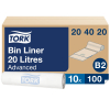 Tork 204020 Advanced B2 affaldspose 20L hvid 100stk 