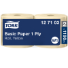 Tork 127103 Basic W1 1lags aftørringspapir gul 2ruller 