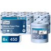 Aftøringsrulle, Tork, M2, Plus, 1 lag blue 200mm x 320.00m, 21g/m2, æske a 6 ruller FSC Recycled Credit