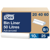 Tork 204060 Advanced B1 affaldsposer 50L klar 25stk 