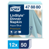 Napkins Dinner, Tork, Linstyle, 1/4-fold 1 lag, isblå 390mmx390mm, pakke a 50 stk FSC Mix Credit