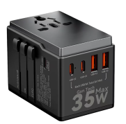 Dudao A35Pro Universal Travel Adapter 35Watt GaN 3xUSB-C + 2xUSB-A Black