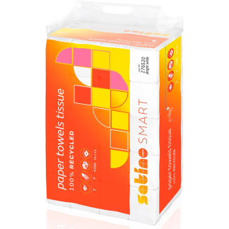 Satino Smart håndklædeark 2lags 23x24cm hvid 4000ark 