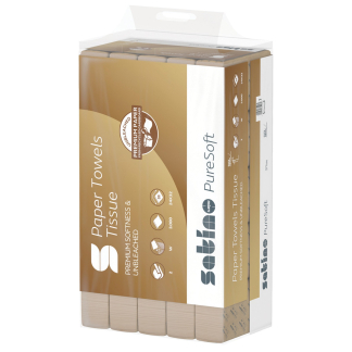 Satino PureSoft håndklædeark 2lags 24x32cm 3000ark 