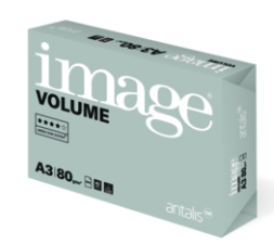 Image, Volume, hvid, Kopipapir tr&aelig;fri ECF, 80g/m2, 420mm x 297mm, A3 Bred bane, pakke a 500 ark 70% PEFC Certified EU-milj&oslash;m&aelig;rke