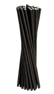 Suger&oslash;r, ABENA Gastro, 19,5cm, &Oslash;6mm, sort, papir