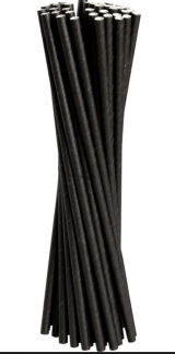 Suger&oslash;r, 12cm, &Oslash;6mm, sort, papir